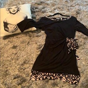 Black dress with side tie